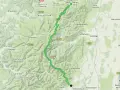 Mappa della route de crêtes, un percorso tortuoso tra montagne e villaggi come Colmar e Épinal.