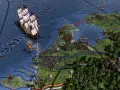 Un barco navega cerca de la costa de Holanda en Europa Universalis IV. ¡Descubre trucos para conquistar Europa!
