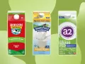 Trzy kartony mleka: Horizon Organic Lactose-Free, Stonyfield Organic Reduced Fat i A2 Milk Company Grass Fed. Które mleko jest najzdrowsze?