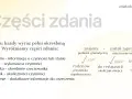 Wykres przedstawia części zdania: podmiot, orzeczenie, przydawkę, okolicznik i dopełnienie.