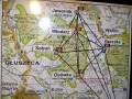 Mapa z zaznaczonymi terenami i nazwami miejscowości, m.in. Włodarz, Soboń, Osówka. Widać symbole nazistowskie i linie łączące punkty.