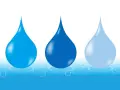 Gocce d'acqua blu, una che suggerisce un condizionatore perde acqua unità esterna.