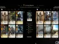 Kolekcja kart Wiedźmin 3: Pełna kolekcja kart Nilfgaardu. Widoczne karty: Geralt, Triss, Vesemir, Pożoga, Manekin do ćwiczeń, Gęsta mgła.