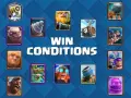 Cartas de Clash Royale, mostrando las "Win Conditions" (condiciones de victoria) para aplicar trucos y ganar.