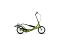 A green elliptical bike with the brand name "ELLIPTIGO" visible. It has two wheels and foot pedals.