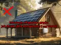 Drewniany domek z panelami słonecznymi na dachu. Instalacja off-grid zapewnia niezależność energetyczną.
