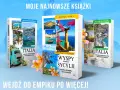 Okładki książek o Sycylii i Włoszech, z widokami i tekstem.