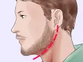 Perfil de hombre con barba incipiente y línea roja indicando cómo tener barba completa.