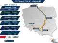 Mapa Polski z zaznaczonymi trasami EIC Premium i cenami biletów.