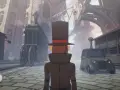 El Profesor Layton explora un mundo a vapor con trenes y un coche retro.