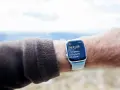 An Apple Watch displays cycling metrics, including time, calories, heart rate, elevation, and distance. It's a great tool for tracking your VO2 max during outdoor activities.