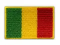 Naszywka z flagą Mali, pionowe pasy zielony, żółty, czerwony, otoczone żółtą ramką.