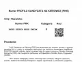 Numer PKK, kategoria X i kod QR na dokumencie Profilu Kandydata na Kierowcę.