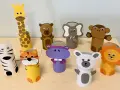 Zwierzątka z rolek po papierze toaletowym: żyrafa, tygrys, zebra, hipopotam, niedźwiedź, słoń, małpa, lew i miś.