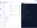 The esphome app interface shows configuration options for a "Kitchen Temperature" project, with the platform set to ESP32.