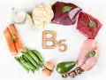 Alimentos ricos en vitamina B5: salmón, hígado, carne de res, pollo, guisantes, huevos, aguacate, champiñones, coliflor y leche.