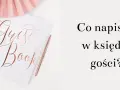 Elegancka księga gości z napisem "Guest Book" i długopisem. Idealna na zapisanie wspomnień i cytatów z wyjątkowych chwil.