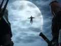 Geralt i Vesemir patrzą na unoszącą się postać na tle księżyca. Czy to ten, kto sieje wiatr w Wiedźmin 3?
