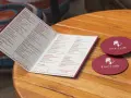 Menú de restaurante "Due Galli" para crear carta de restaurante. Incluye entrantes, ensaladas, pasta, pizzas, focaccias, carnes y pescados.