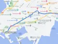 Mapa de Ferrol con el inicio del Camino Inglés a Santiago de Compostela.
