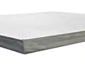 Pannello con isolante basso spessore nanotecnologie, grigio, su sfondo bianco.