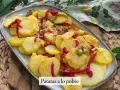 Patatas a lo pobre, la receta de la abuela, con patatas, pimientos y cebolla, un plato casero delicioso.