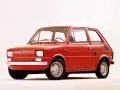 Czerwony polski fiat 126p, ikona motoryzacji, prezentuje się na białym tle.