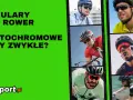 Kolaż zdjęć kolarzy w okularach rowerowych, z tekstem "Okulary na rower fotochromowe czy zwykłe?".