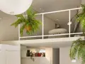 Idee case piccole con soppalco: un angolo lettura accogliente con piante rigogliose e un'atmosfera rilassante.