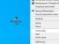 Menu kontekstowe z opcją "Utwórz skrót" na pulpicie, pokazujące jak zmienić pulpit.