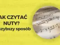 Jak czytać nuty na gitarze? Najszybszy sposób na naukę gry. Nuty na tle żółtym.