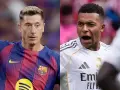 Robert Lewandowski i Kylian Mbappé, dwaj czołowi napastnicy, rywalizujący o tytuł króla strzelców La Liga.