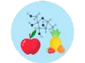 Struktura chemiczna fruktozy i owoce (jabłko, ananas, truskawka, pomarańcza) - czy fruktoza jest zdrowa?