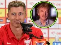 Robert Lewandowski w czerwonej koszulce i Zbigniew Boniek w okręgu.