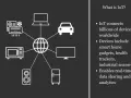 Diagram illustrating top IoT trends, showing a globe connected to devices like a car, laptop, TV, microwave, speaker, fridge, and AC unit.
