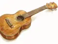 Ein Ukulele, ein beliebtes Musikinstrument, mit wunderschöner Holzmaserung.