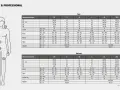 Tabla de equivalencias de talla 52 de pantalón para mujer, con medidas de cintura, cadera y pierna.
