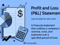 A Profit and Loss (P&L) statement, showing a pie chart, calculator, and dollar sign, explains the p&l meaning by detailing a company's revenue, costs, and expenses.