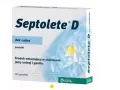 Opakowanie pastylek bez cukru Septolete D, środka odkażającego jamę ustną i gardło. 30 sztuk.