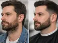 Przemiana brody: przed i po. Zobacz, jak wolumetria brody zmienia wygląd mężczyzny, nadając jej wyrazistości i kształtu.