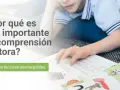 Un niño lee un libro con ilustraciones, fomentando las comprensiones lectoras para 3 primaria. Incluye lecturas descargables.