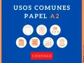 Usos comunes de papel A2: pósters, planos CAD, gráficos, etc. Ideal para proyectos creativos y profesionales.