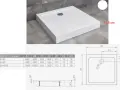 Biała, kwadratowa brodzik prysznicowy. Wymiary: 80x80, 90x90, 100x100 cm. Wysokość 11,5 cm.