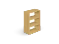 Un mobile a giorno con tre ripiani, ideale per progetti scaffali in legno fai da te.