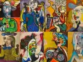Kolekcja dzieł kubizm przedstawiciele: Picasso i inni mistrzowie w geometrycznych, wielowymiarowych portretach.