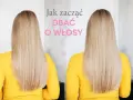 Dwie fryzury blondynki. Po lewej włosy wyglądają na zniszczone, po prawej są lśniące i zdrowe. Dowiedz się, jak dbać o włosy, by osiągnąć taki efekt.