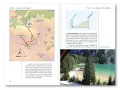 Mapa szlaku Alta Via 1 przez Dolomity, prowadzącego do Lago di Braies. Widok na jezioro i góry.