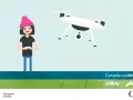 A person controls a drone, illustrating Canada drone laws and safety. Learn more at canada.ca/drone-safety.