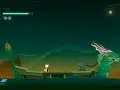 Un gato con capa amarilla navega en una barca junto a un dragón verde. El sol, con nueve rayos, ilumina la escena.