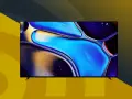 Modern TV med abstrakt bakgrund. Perfekt för att koppla datorn till TV:n för en bioupplevelse.